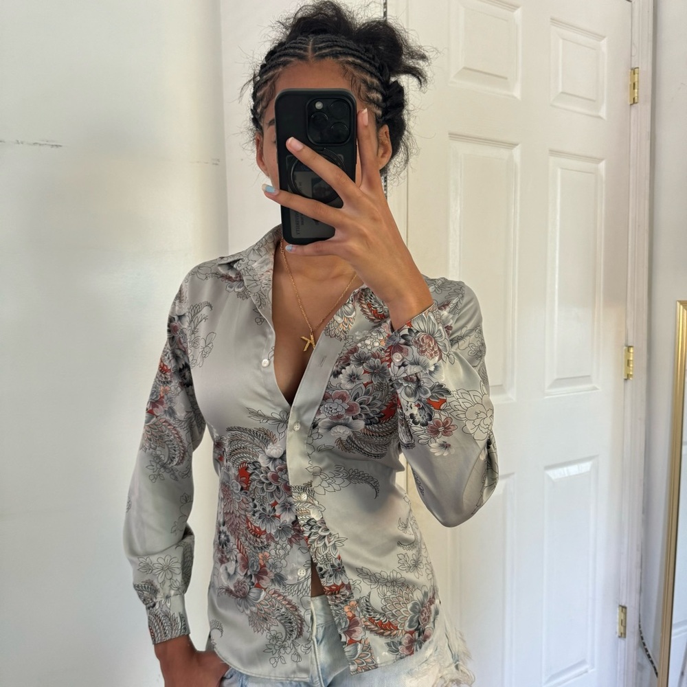 Patterned Fitted Button Up Stuart Lang - image 1